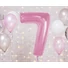 Kép 2/5 - Rózsaszín 7-es Light Pink szám fólia lufi 92 cm