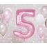 Kép 2/5 - Rózsaszín 5-ös Light Pink szám fólia lufi 92 cm