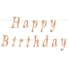 Kép 1/3 - Metallic Rose Gold Happy Birthday felirat 200 cm
