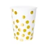 Kép 1/3 - Pöttyös Gold Dots White papír pohár 6 db-os 270 ml