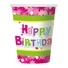 Kép 1/3 - Happy Birthday Pink papír pohár 6 db-os 270 ml