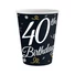 Kép 1/3 - Happy Birthday 40 B&C papír pohár 6 db-os 200 ml