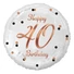 Kép 1/3 - Happy Birthday 40 B&C White fólia lufi 36 cm