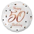 Kép 1/3 - Happy Birthday 50 B&C White fólia lufi 36 cm