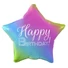 Kép 1/3 - Szivárvány Happy Birthday Rainbow csillag fólia lufi 44 cm