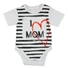Kép 1/3 - "I LOVE MY MOM" feliratos rövid ujjú baba body fehér