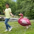 Kép 2/2 - Flamingó Pink sétáló fólia lufi 83 cm