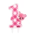 Kép 1/3 - Első születésnap Pink Teddy csillámos tortagyertya