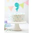 Kép 3/3 - Kék 9-es Light Blue szám fólia lufi tortára 13 cm