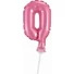 Kép 1/3 - Rózsaszín 0-ás Pink szám fólia lufi tortára 13 cm