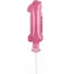 Kép 1/3 - Rózsaszín 1-es Pink szám fólia lufi tortára 13 cm