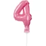 Kép 1/3 - Rózsaszín 4-es Pink szám fólia lufi tortára 13 cm