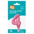 Kép 2/3 - Rózsaszín 4-es Pink szám fólia lufi tortára 13 cm