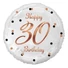Kép 1/2 - Happy Birthday 30 B&C White fólia lufi 36 cm