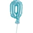 Kép 1/3 - Kék 0-ás Light Blue szám fólia lufi tortára 13 cm