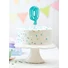 Kép 3/3 - Kék 0-ás Light Blue szám fólia lufi tortára 13 cm