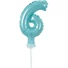 Kép 1/3 - Kék 6-os Light Blue szám fólia lufi tortára 13 cm
