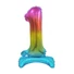 Kép 1/2 - Színes Rainbow mini 1-es szám fólia lufi talppal 38 cm