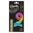 Kép 2/2 - Színes Rainbow mini 9-es szám fólia lufi talppal 38 cm