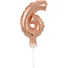 Kép 1/3 - Rose Gold 6-os szám fólia lufi tortára 13 cm