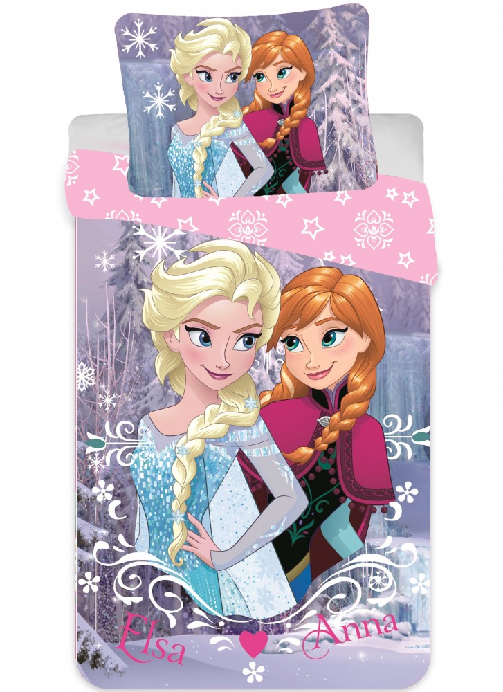 Gyerek ágyneműhuzat, Jégvarázs, Disney Frozen, ovis 90×140cm Disney Jégvarázs Gyerek ágyneműhuzat 90×140cm, 40×55 cm